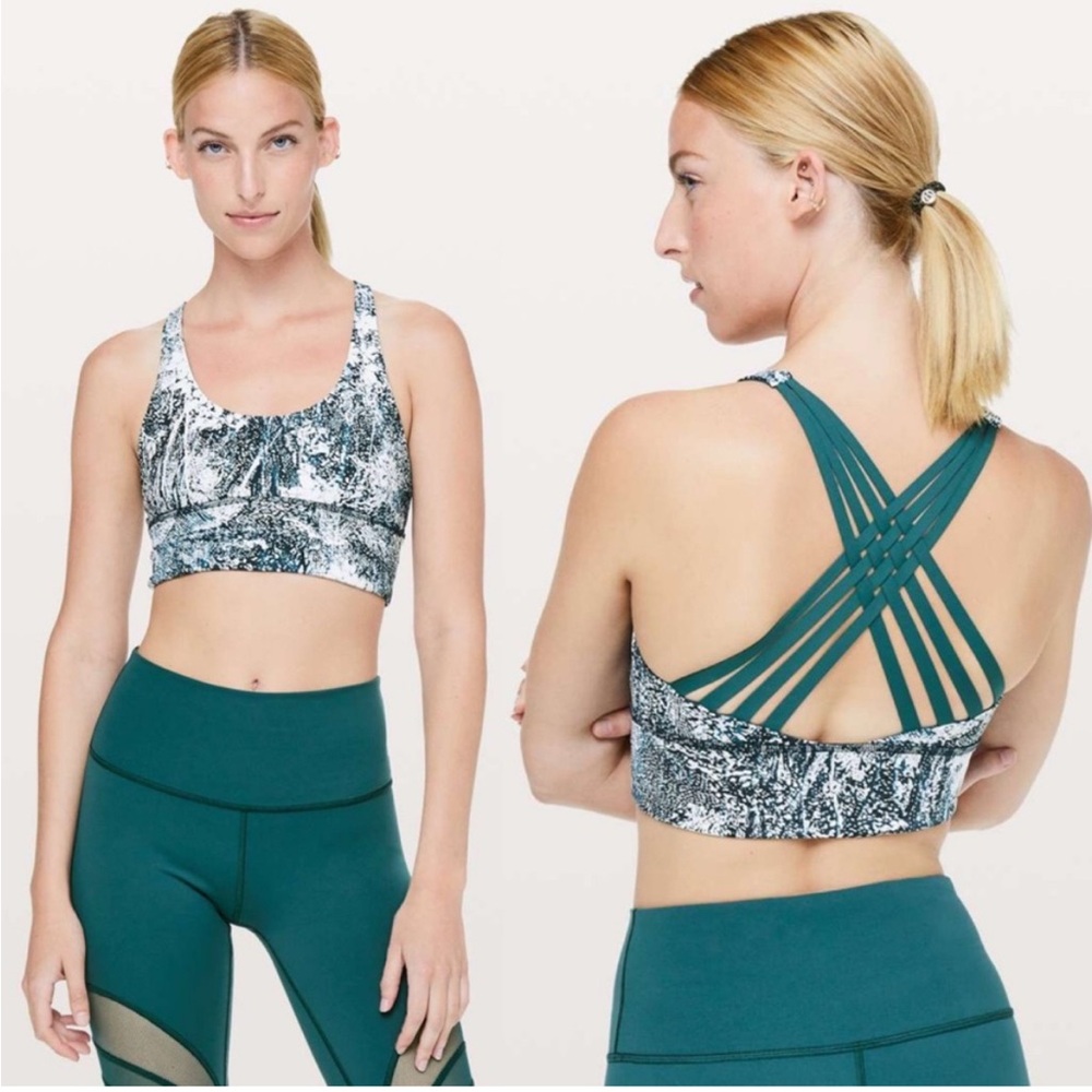 Lululemon Free To Be Moved Bra in Wildwood White Multi / Green Jasper